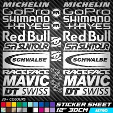BIKE SPONSER SHEET Vinyl Decal Stickers Frame Cycling Helmet Cycle Bicycle MTB