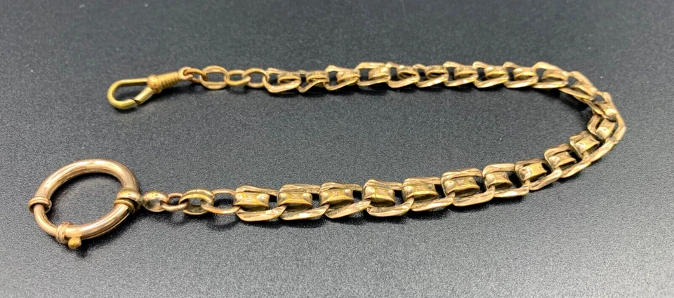 Викторианский немецкий союз градуированный золото заполненное карманные часы цепочка отличном c1910 - Изображение 2 из 4