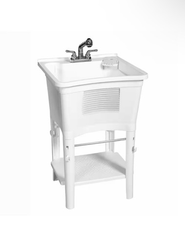 Utilatub Combo 24 in. W x 14 in. D 24 in.L Polypropylene Floor Mount Utility Tub - Picture 7 of 8
