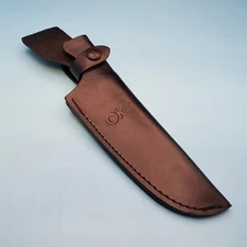 Ontario Knife Sheath Fixed Blade Black Leather Belt Pouch 10.75" x 6" OKC Camp
