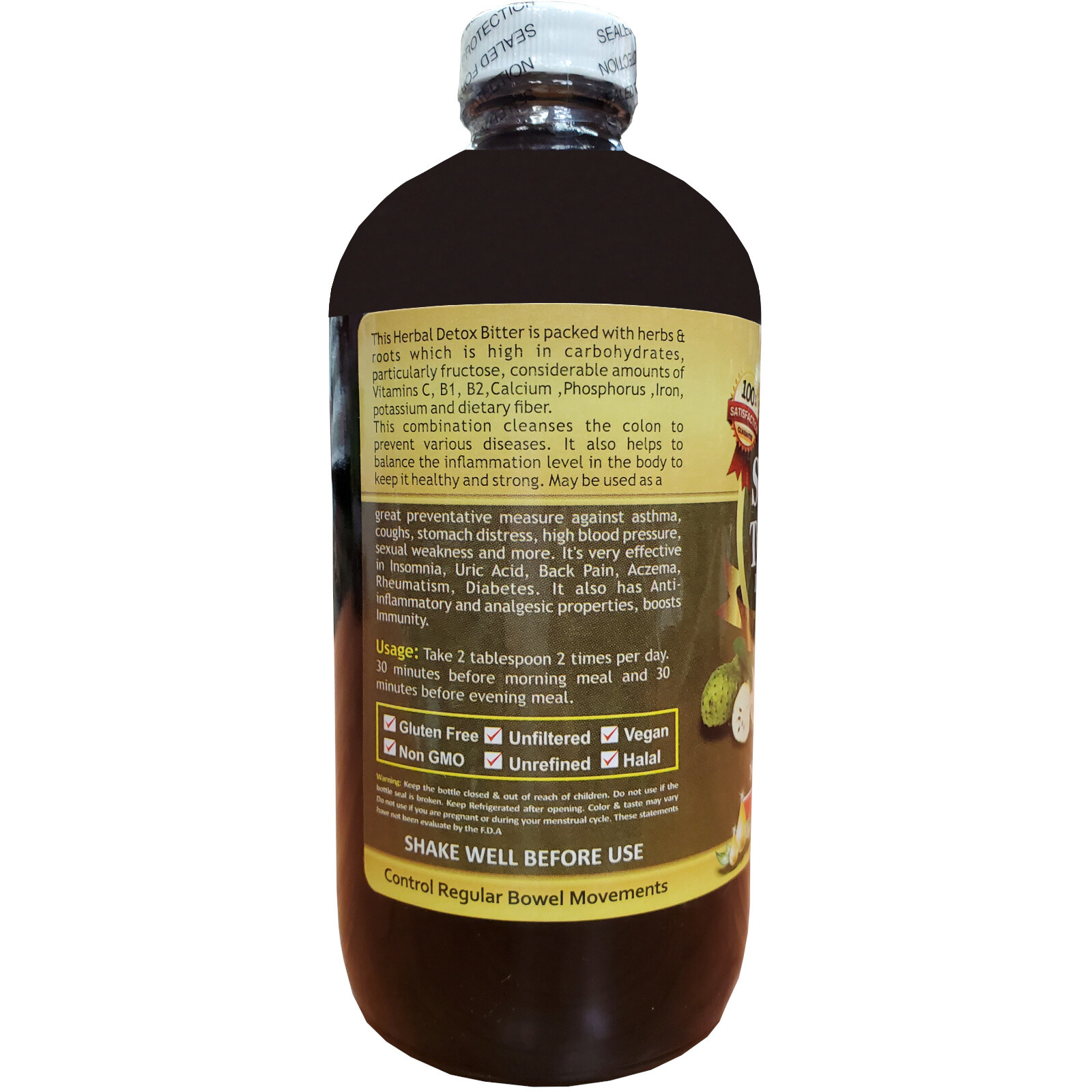 Organic Soursop & Turmeric Living Bitter 5 IN 1 Colon Cleanser & Detox