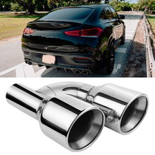 For Mercedes-Benz GLE 53 AMG 2.5" In Quad 4" Out Dual Wall Exhaust Tip Slant Cut