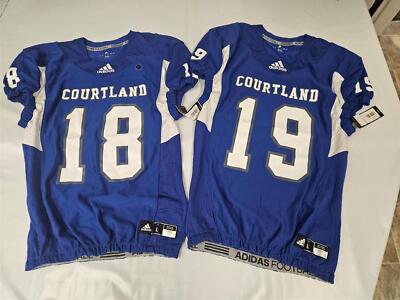 ウェア CASH FOOTBALL JERSEY New Courtland High School Cougars Mens Sizes L-XL Adidas Blue