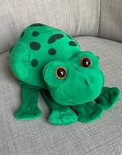 Vintage Plush Creations Green Frog Hand Glove Puppet 9 inches