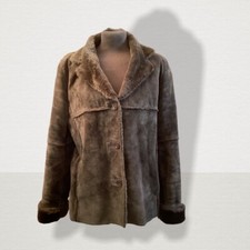 J.f.w. Chocolate Brown Pig Suede Jacket. Size 14.