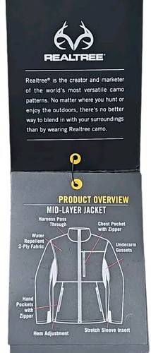 Realtree Edge Scent Factor Mid-Layer Jacket Men's Size 3XL (54/56) NWT - Picture 5 of 10