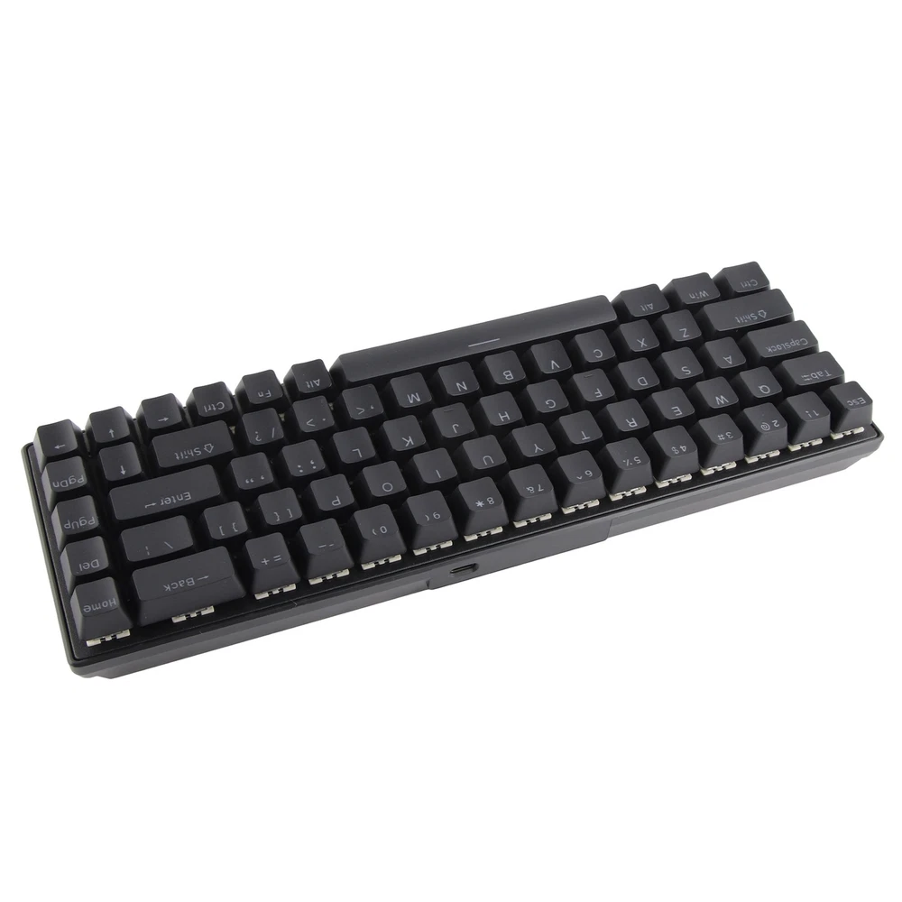 Compact 68-Key Black Mechanical RGB Keyboard with Custom Key Set