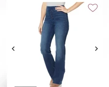 DG2 by Diane Gilman Virtual Stretch Denim Pull-On Trouser Jean XXS Midtone NEW