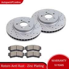 Front Slotted Rotors Brake Ceramic Pads Discs Kits for MKZ Mazda 6 Ford Fusion