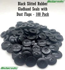 Black Slitted Rubber Gladhand Seals with Dust Flaps - 100 Pack