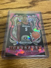 2020-21 Panini Prizm Draft Picks Anthony Edwards Crusade Pink Cracked Ice Prizm 
