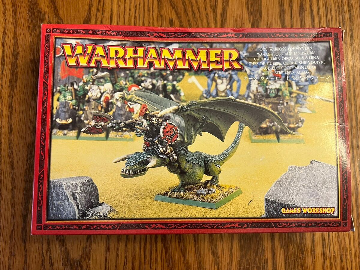 warhammer オーク　ウォーボス　ワイヴァーン　メタルミニチュア Warhammer Orc Warboss on Wyvern (2000) OOP Metal Miniature