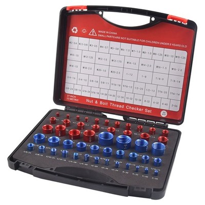 Boss Thread Checker Thread Checker 50 PCS Nut and Bolt Inch and Metric Screw Thread ...