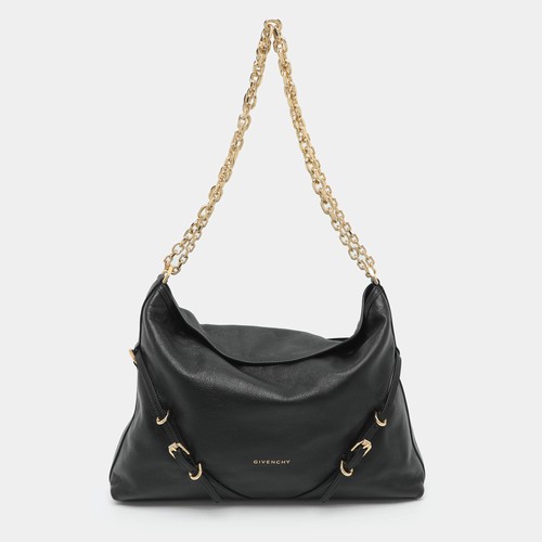 Givenchy Voyou Medium Black Leather Shoulder Bag