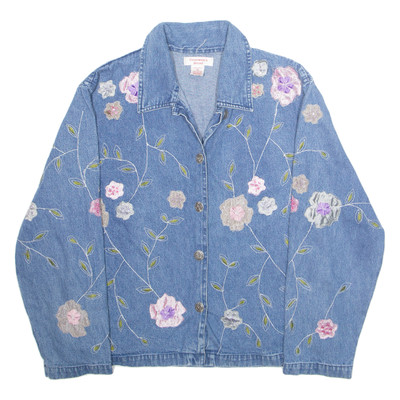 CHADWICKS SPORT Damen Jeansjacke blau geblümt M
