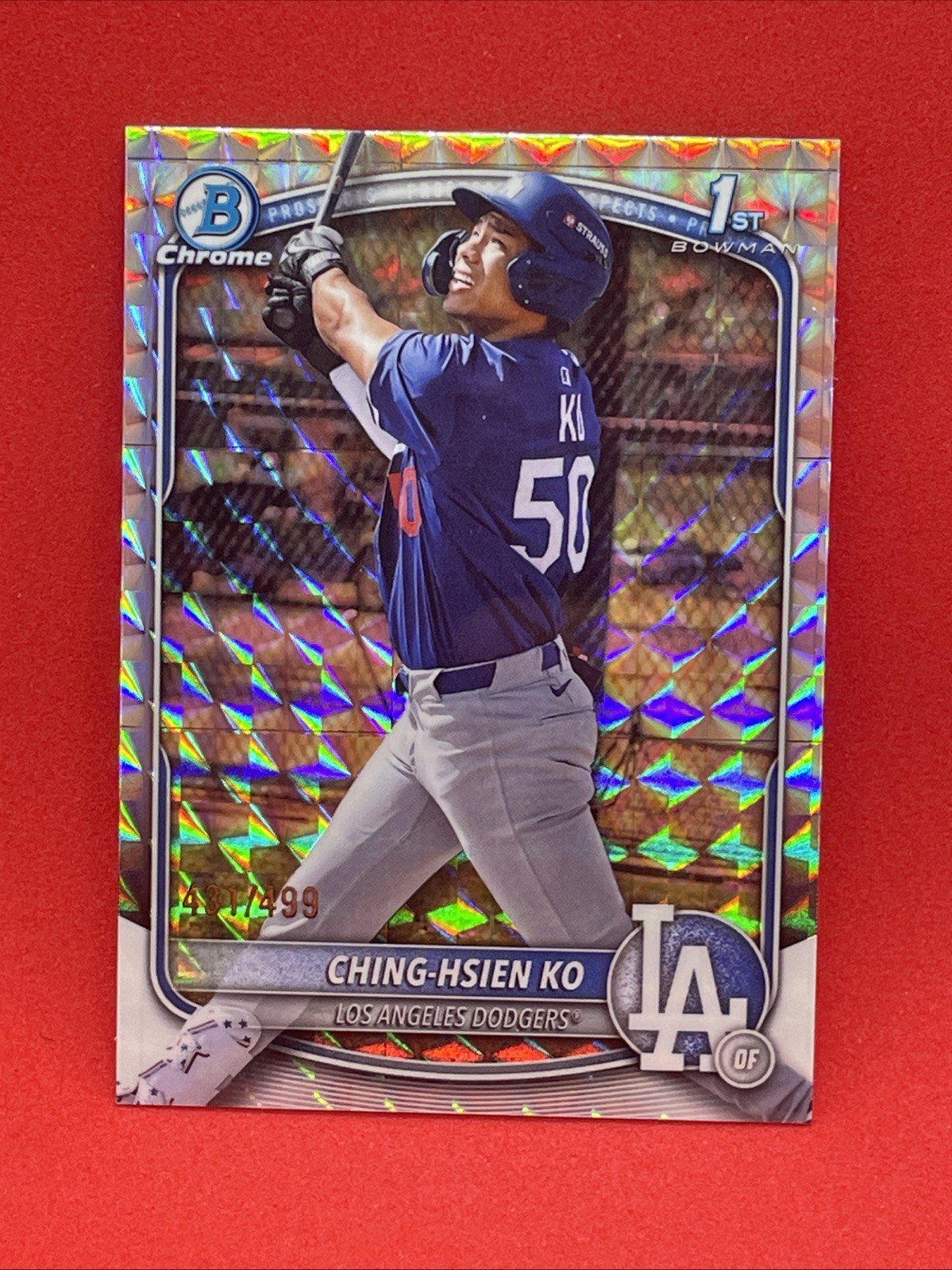 2025 Bowman Chrome Ching-Hsien Ko Geometric Refractor 1st Prospect #431/499