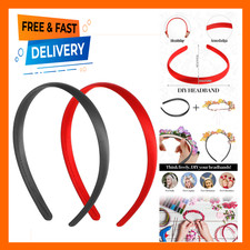 Women's Satin Headbands Wide Non-Slip Hair Bands Elastic Solid Accessories for
