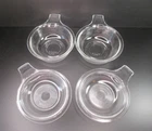 Vintage Pyrex Clear Glass 2 Grab It Bowls 601-B & 2 Lids 601-C ~ 550 ML USA