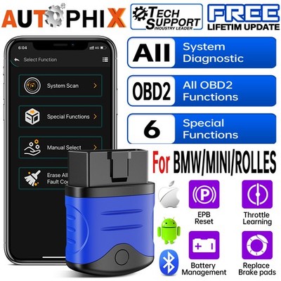 Fit for BMW Bluetooth OBD2 Car Scanner Diagnostic All System ABS SRS Code Reader