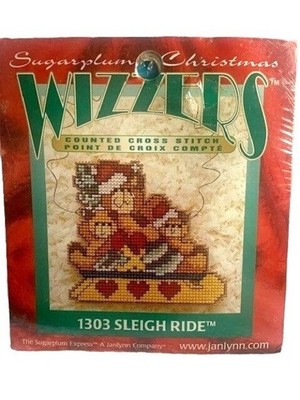 Sugarplum Christmas Wizzers Counted Cross Stitch Sleigh Ride Janlynn 1303