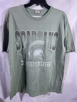 Michigan State Spartans T-Shirt Large Agave Green Blue 84 Cotton Mens Large