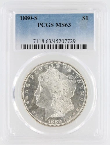 1880-S Morgan Silver Dollar PCGS MS63 S$1 San Francisco Minted No Reserve
