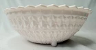Vintage Jeanette Buttons and Bows Shell Pink Milk Glass Holiday 11" Footed Bowl