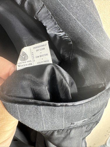 Vintage HART SCHAFFNER MARX 40L Zweireiher anthrazit Kreidestreifen 6 Knöpfe - Bild 8 von 13