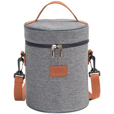 300D Oxford Cloth Round Lunch Bag with Aluminum Foil Temperature Control