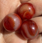 Lot of 3 JABO Classics Swirl Marbles .59" - .60" Mint Condition Cherry Red — photo 1
