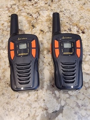 (2) COBRA ACXT145 Walkie Talkies MicroTalk  16-Mile Range Two-Way Radio Working 