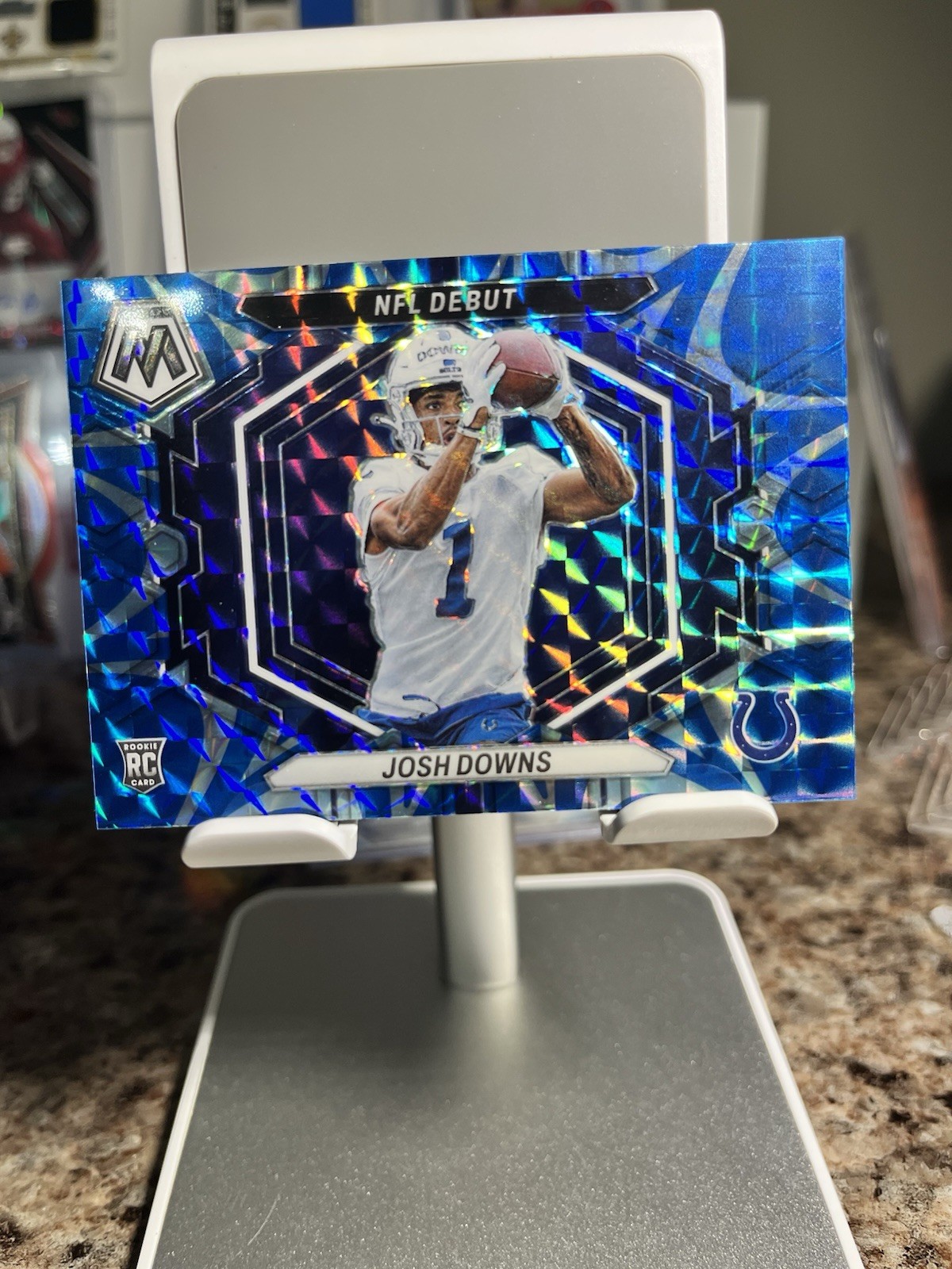 2023 Panini Mosaic - Nfl Debut Josh Downs #ND-15 Reactive Blue Mosaic Prizm (RC)