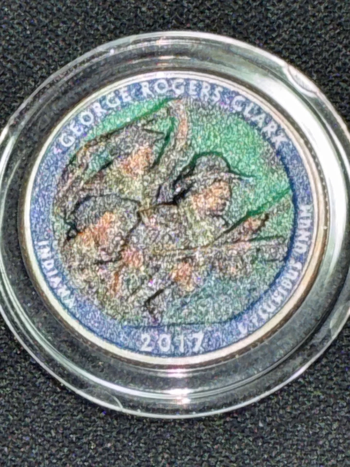 George Rogers  Clark 2017p America The Beautiful Colorized Washington Quarter  - Image 2 of 4