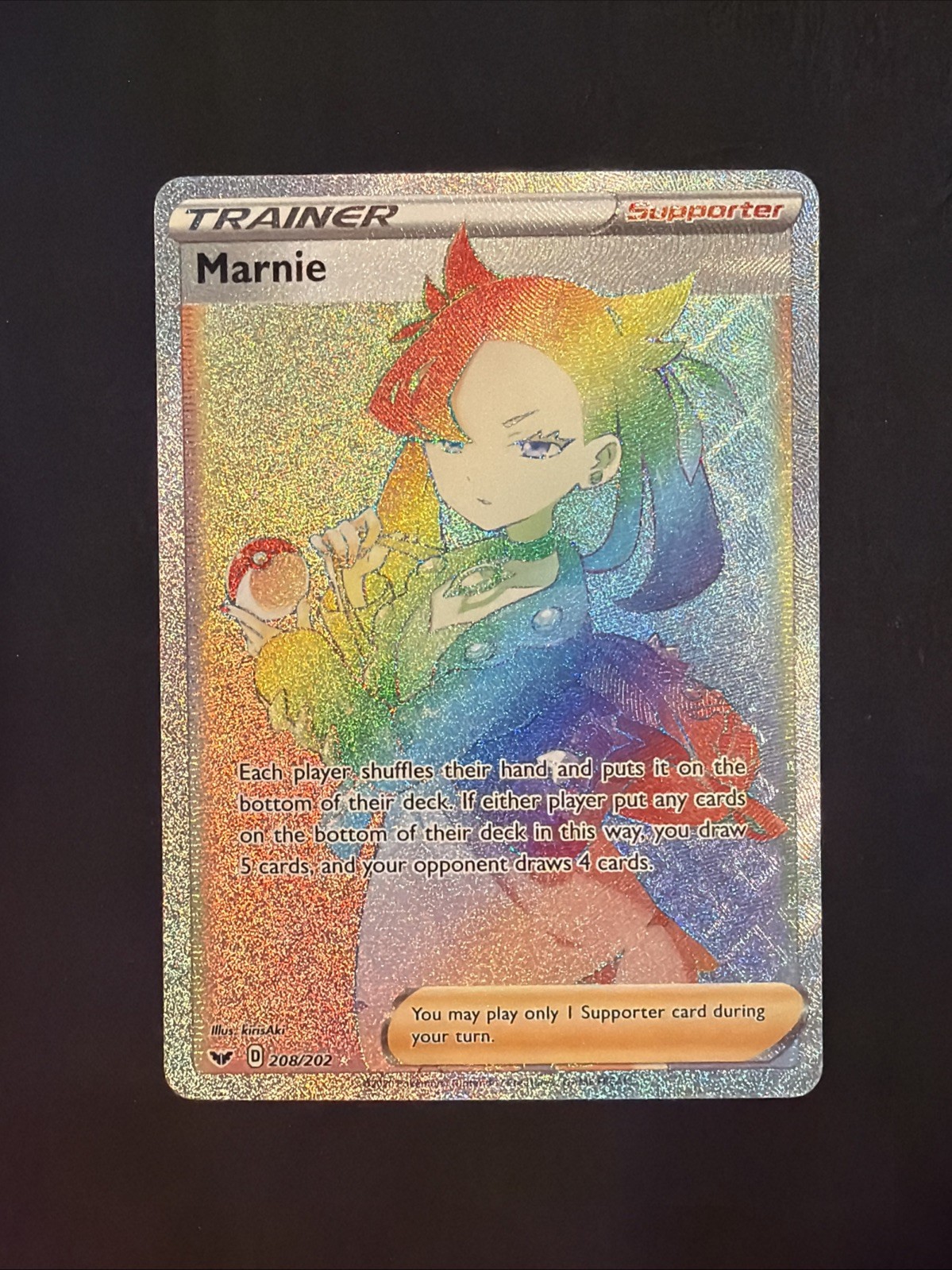 Pokemon TCG Sword & Shield: Marnie 208/202 Secret Rare NM