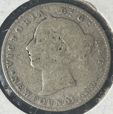 1894 New Foundland 10 Ten Cent .925 Silver Coin Lot#54a