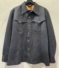 Vintage 70s Lee M.R. Denim Western Shirt Jacket Pearl Snap Button Front Large