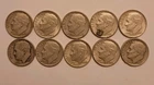 Lot of 10 90% Silver Dimes – $1.00 Face – 10 Roosevelt Dimes – Junk Silver