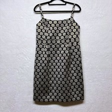 Target Metallic Gold Circle Pattern Jacquard Black Sheath Mini Dress 12
