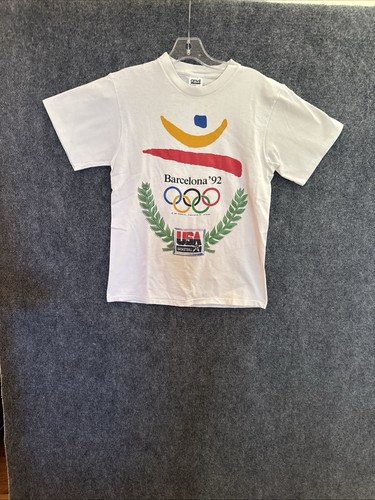 Vintage Olympics Barcelona 'Basketball 92 Logo Graphic T Shirt Sz M