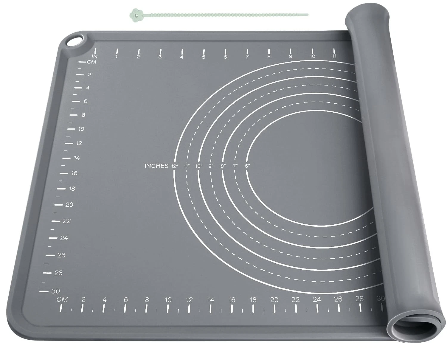 Silicone Pastry Mat 24" x 16" Baking Mat with Measurements and Edge Heighteni...