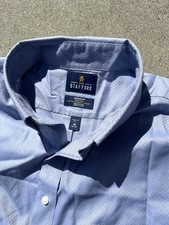 Stafford EXECUTIVE Cotton Oxford Dress Shirt Mens 18 34-35 Regular Fit NWT