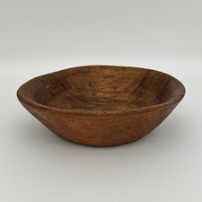 Primitive Hand Hewn Carved Wooden Bowl Antique Rustic Farmhouse Wood Bowl 11.25