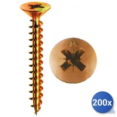 200x Panelvit Vite Autofilettante Für Spanplatten Mustad Tropicalizzata TSP