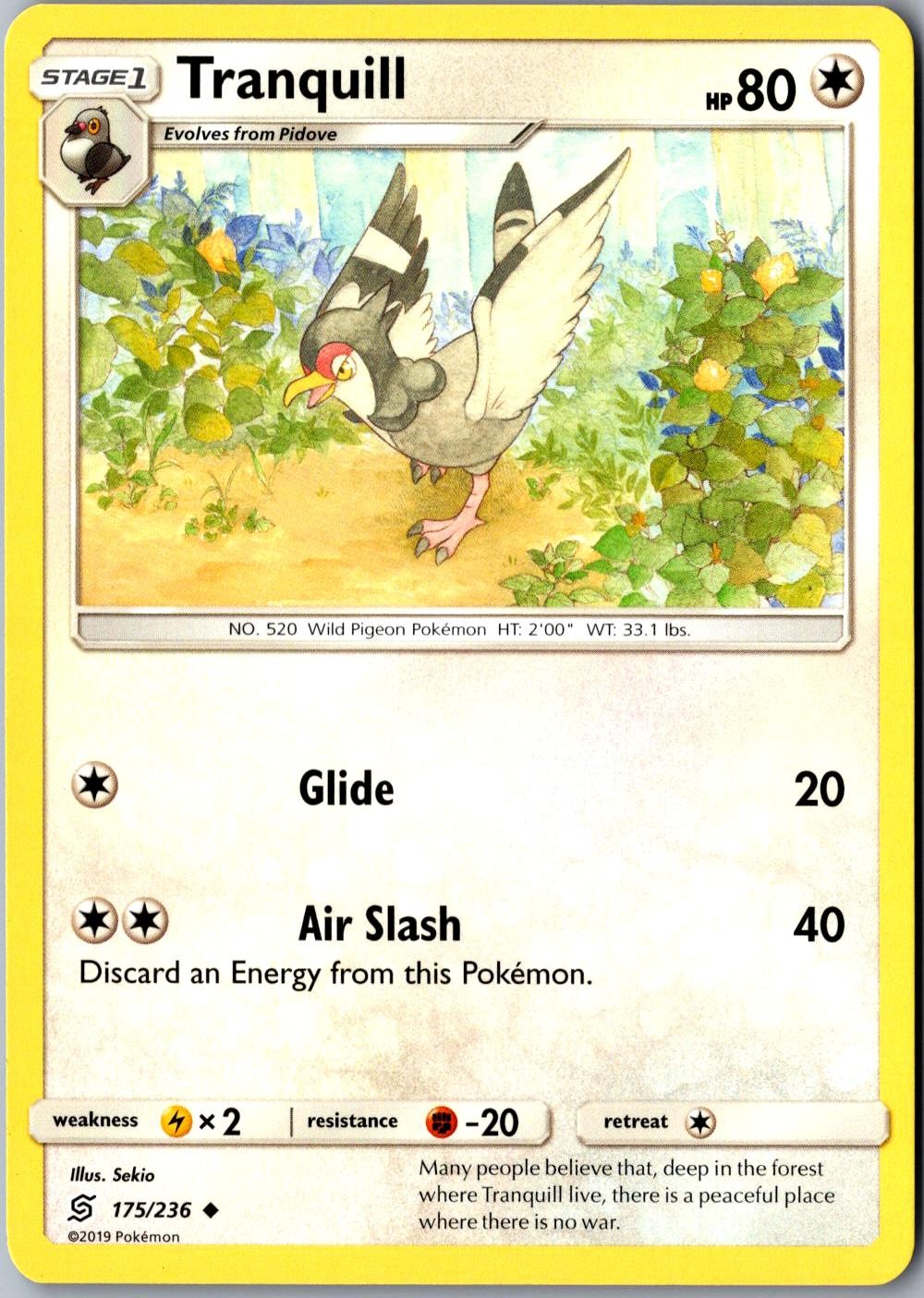 Tranquill 175/236 Uncommon SM Unified Minds LP Pokemon Card
