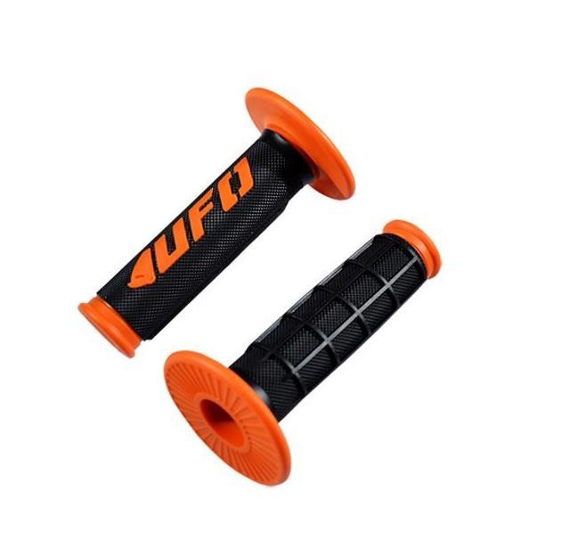 Revêtement poignée UFO Challenger anti-vibration noir orange grip moto