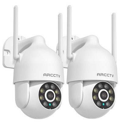 ARCCTV 2K 2-Pack Dual-Bands WiFi6 Security Camera Wired Home CCTV - Color Night