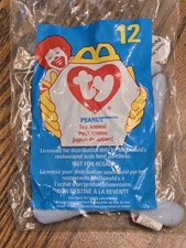 1998 Original Teenie Beanie Baby Sealed In McDonalds Package #12 Peanut Elephant