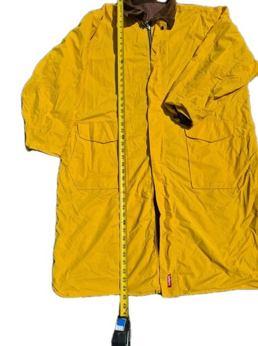 Vintage Marlboro Reversible Rain Coat Duster Rancher Jacket Yellow/Brown Sz XL - Picture 6 of 14