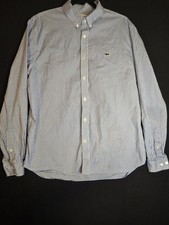EUC Men's Lacoste Blue And White Button Down Dress Shirt Size L