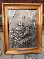 WMF Zinnbild Rembrandt Selbstbildnis mit Saskia Eichenrahmen 31x41 cm Relief